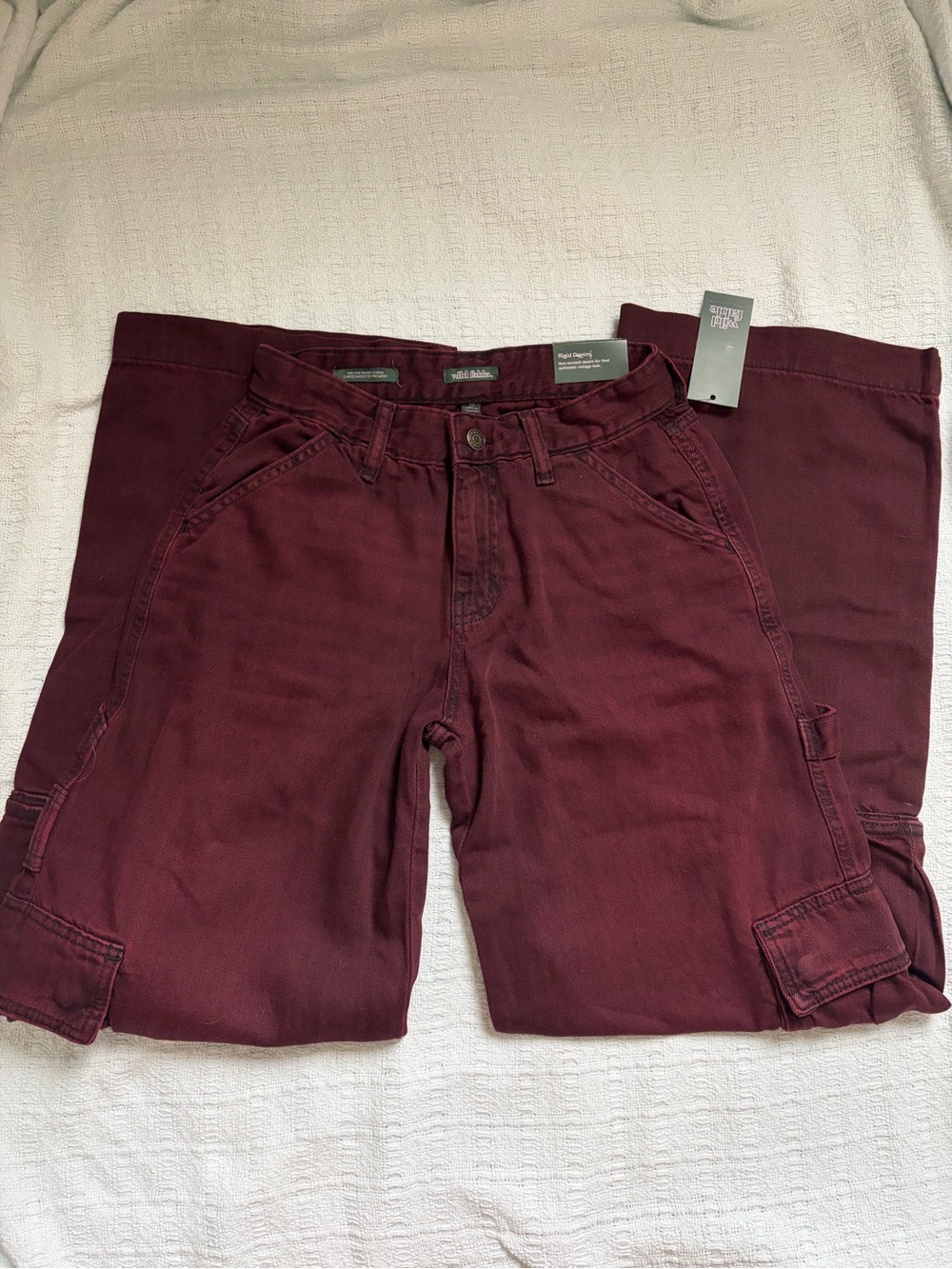 Wild Fable Baggy Burgundy Cargo Pants, 0